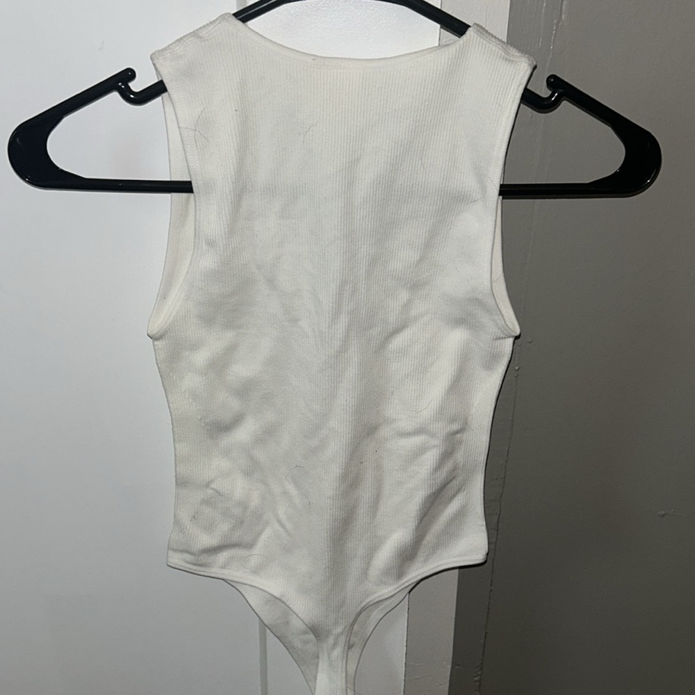 Dynamic Ribbed Bodysuit White- One Size - Picture 3 of 6